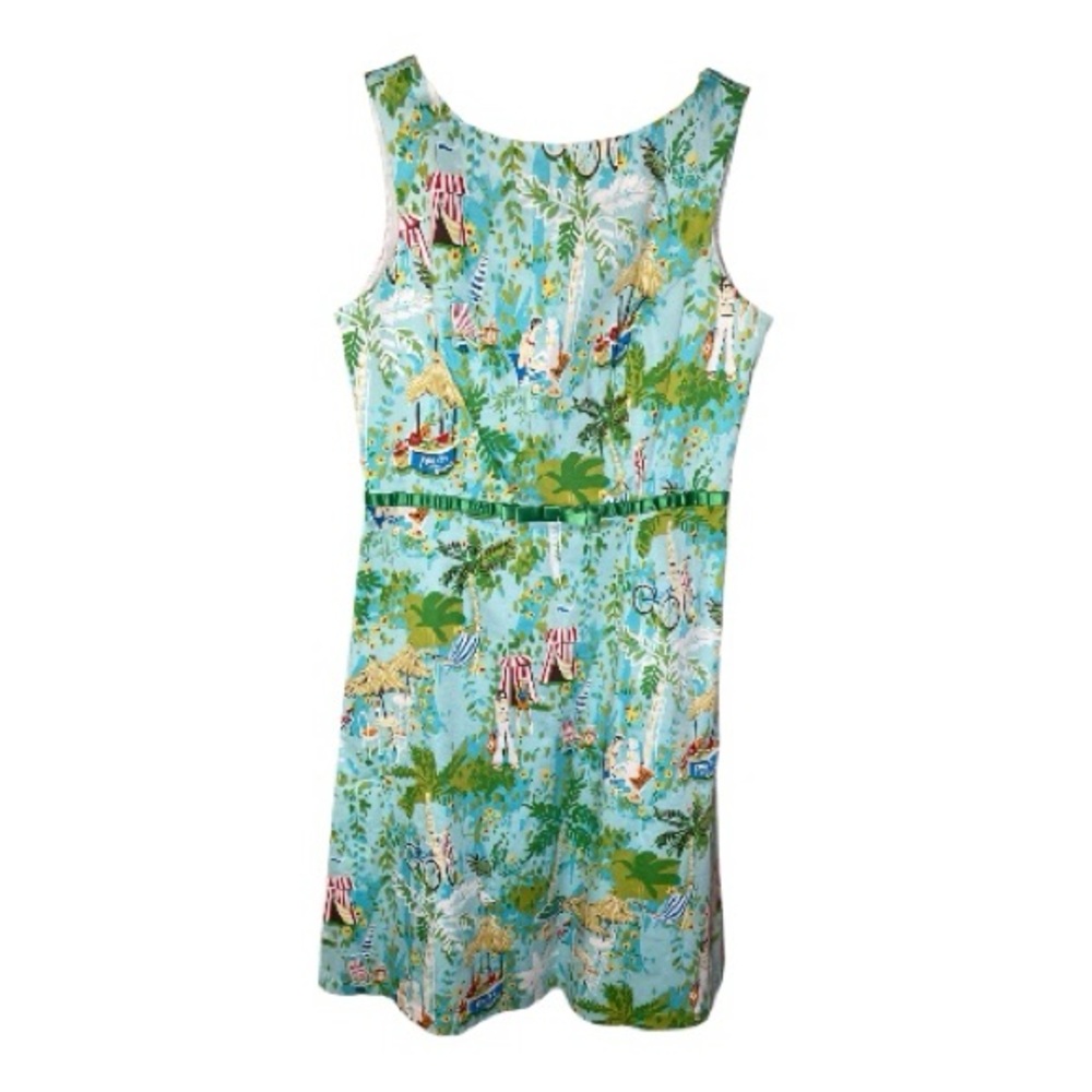 Sangria Multicolor Dress With Beach Print Sz 8 - Picture 2 of 5